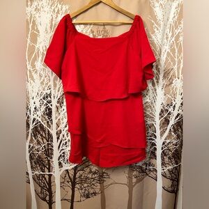 NWT City Chic Vibrant Red Playsuit - Size Small (16)